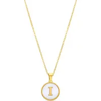 Luxenter -halsband i vit pärlemor med 18K guldfinish - Alfabet