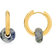 Luxenter Natural Lapis Lazuli-örhängen i 18 karat gult guld - Noku