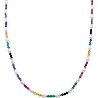 Luxenter Sterling Silver 925 halsband med flerfärgad Rhodiumpläterad kristall - Biroal