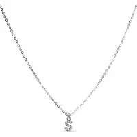 Luxenter Halsband med Glänsande Zirkonia silverfinish - Alfabet