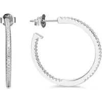 Luxenter Sterling Silver 925 örhängen med rodiumpläterad briljant zirkonia - Xoma