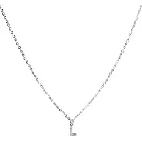 Luxenter Halsband med Glänsande Zirkonia silverfinish - Alfabet