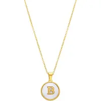 Luxenter Luxenterhalsband i vit pärlemor avslutat i 18K guld - Alfabet