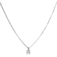 Luxenter Halsband med Glänsande Zirkonia silverfinish - Alfabet
