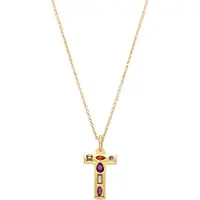 Luxenter Luxenterhalsband med flerfärgade zirkoner 18k guldfinish - Alfabet