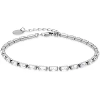Luxenter 925 Sterling Silver Armband med Rhodiumpläterad Briljant Zirkonia - Alku
