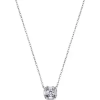 Luxenter Sterling Silver 925 Halsband med Rhodiumpläterad Briljant Zirkonia - Dyadu