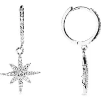 Luxenter Sterling Silver 925 örhängen med rodiumpläterad briljant zirkonia - Lapai