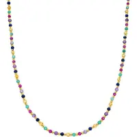 Luxenter halsband i 925 sterlingsilver och flerfärgade kristaller med finish i 18k gult guld - Shedi ren