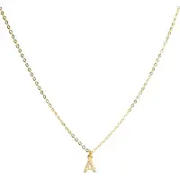 Luxenter Halsband med Glänsande Zirkonia 18k guldfinish - Alfabet