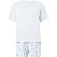 Hunkemoller Kort pyjamas 'Daisy' pastellblå / ljusblå / grön / vit