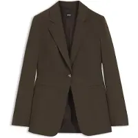 BOSS Single-breasted blazer in melange virgin wool