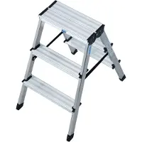 Krause 120328 Aluminium Dubbel trappstege Arbetshöjd (max.): 2.20 m Silver DIN EN 131 2.4 kg