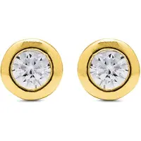 Luxenter Sterling Silver 925 med glittrande zirkonia 18k guldfinish örhängen - Zaja