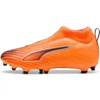 Puma Ultra 6 Match + Laceless FG/AG Hot Pursuit - Orange/Svart/Röd Barn, storlek 38