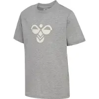 Hummel T-shirt - hmlJR Reg Tukas - Gråmelerad m. Logo - - 11-12 år (146-152) - T-shirt