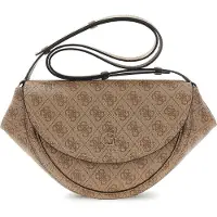 GUESS Axelremsväska 'Sac à Rabat Coleen Monogramme Latte Logo II' beige