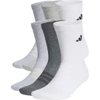 Adidas Sportsockor 'CUSHIONED CREW 6 PAIR PACK' ljusgrå / gråmelerad / svart / vit