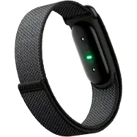 Google Air - Aktivitetspårare med band - textil - obsidian - handledsstorlek: 130-210 mm - Bluetooth - 5.2 g - matte black buckle