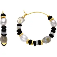 Luxenter Örhängen i Sterling Silver 925 och Onyx 18k guldfinish - Nanys