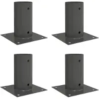 vidaXL 4 st runda markankare 15×15×15 cm / markförankring för eldstad och grill – Antracit