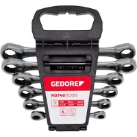 Gedore 3300898 R07405006 Dubbel spärrnyckel set 6 delar Nyckelvidd (Metrisk) (för titel) 8 - 19 mm