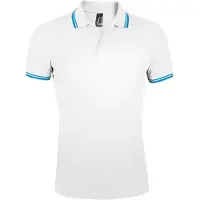 Sols Herr Pasadena Polo Skjorta (Vit/Aqua)