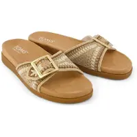 Toms Marin Slide Textil Damsandaler Mörk Beige
