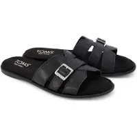 Toms Sol Mule Läder Dam Svarta Sandaler