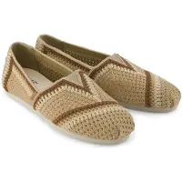 Toms Alpargata Classic Bomull Dam Mörk Beig Espadrillos
