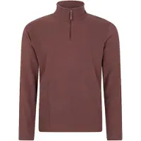 Mountain Warehouse Mens Camber II Camo Fleecetröja med halv dragkedja (Mörkbrun)
