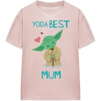 Star Wars T-shirt för kvinnor/best moms Yoda på mors dag (rosa)