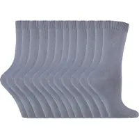 Sock Snob Vanliga bomullsstrumpor för damer | 12 par Multipack | | Tunna bekväma färgglada ankelstrumpor för damer - Grå