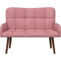 vidaXL Tvåsitssoffa Rosa 115 x 61 x 87 cm Sammet