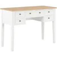 vidaXL Skrivbord vit 109,5x45x77,5 cm trä