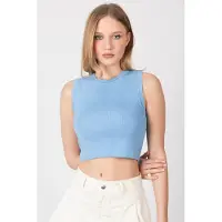 Hiccups for Kids Stickad Crew Neck Crop Top