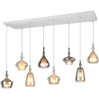 TRIO Lighting Glas pendellampa Aldea, dimbar, Creme / bärnsten, Vardagsrum / matsal, Glas, Pendellampa