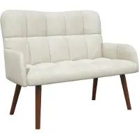 vidaXL Tvåsitssoffa Kräm 115 x 61 x 87 cm Sammet
