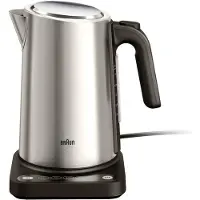 Braun WK 5205 BK, 1,7 l, 2200 W, Svart, Rostfritt stål, Rostfritt stål, Justerbar termostat, Vattennivå indikator