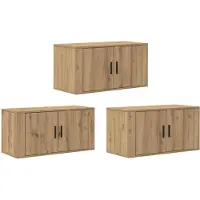 vidaXL Väggmonterad TV-byrå Set 3 pcs Artisan Ek 80 x 34,5 x 40 cm