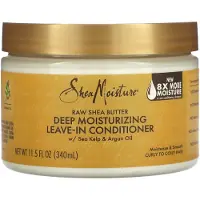 Shea Moisture SheaMoisture, Rå Shea Smör, Djup Näringsrik Leave-In Konditionerare, Krulligt till Kojalt Hår, 11,5 fl oz (340 ml)