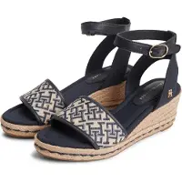 Tommy Hilfiger Logo Plaque Jacquard Wedge Heel Espadrilles