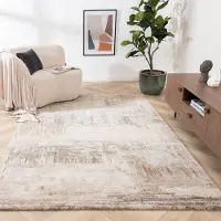Studio Clarice Abstrakt matta | Xavier Scratch taupe/grå hos Volero | 160x230 cm | Polypropen | Asymmetrisk | Rektangulär | Hög lugg