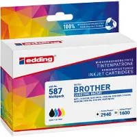Edding Bläck Ersätter Brother LC3219XL BKCMY Kompatibel Kombi-pack Svart, Cyan, Magenta, Gul EDD-587 18-587-01