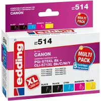 Edding Bläck Ersätter Canon PGI-570XL+CLI-571XL Kompatibel Kombi-pack Svart, Cyan, Magenta, Gul EDD-514 18-514-01