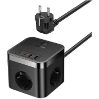Baseus PowerCombo Cube med 2xUSB 2xUSB-C och 3 strömuttag