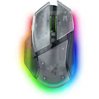 Razer Basilisk V3 pro 35K - Phantom White Edition - mus - högerhänt - optisk - 11 knappar - trådlös, kabelansluten - Bluetooth, USB-C, 2.4 GHz - vit