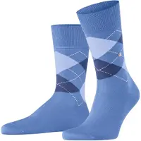 Burlington Manchester Socka Rutig 6550 Blå Storlek