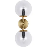 Light Prestige Vägglampa tak-/väggmodell i guld DORADO LP-002/2W transparent glas