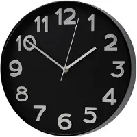 4Living Väggklocka Reims 30 cm - svart/silver / väggklocka tyst / modern väggklocka / designklocka vägg